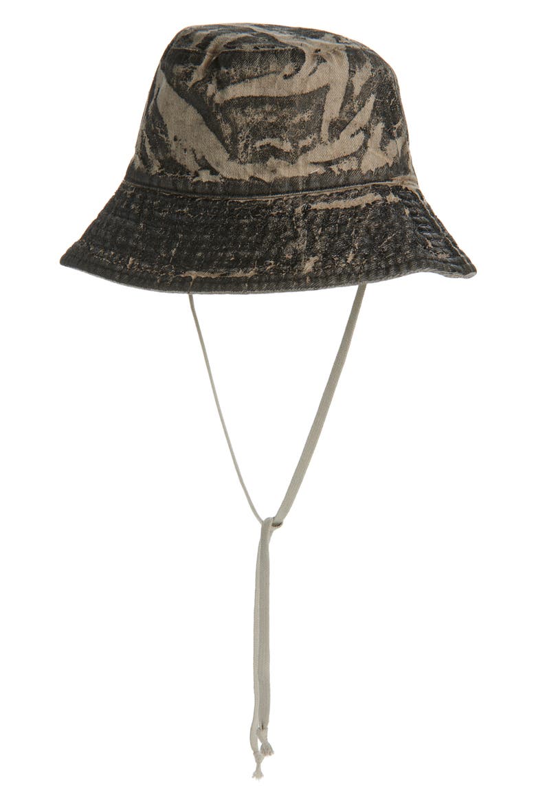 Gilligan Cotton Poplin Bucket Hat, Main, color, BLACK WASHED FOIL