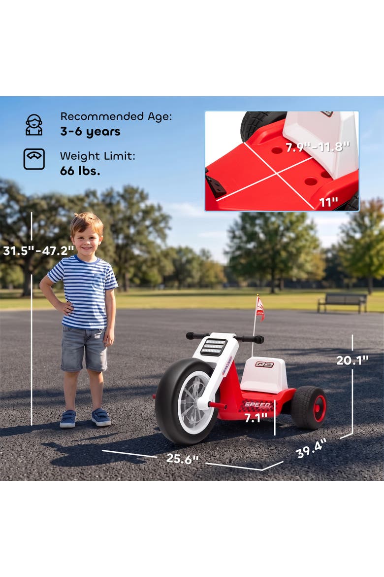 Electric Tricycle Ride On, Alternate, color, Red