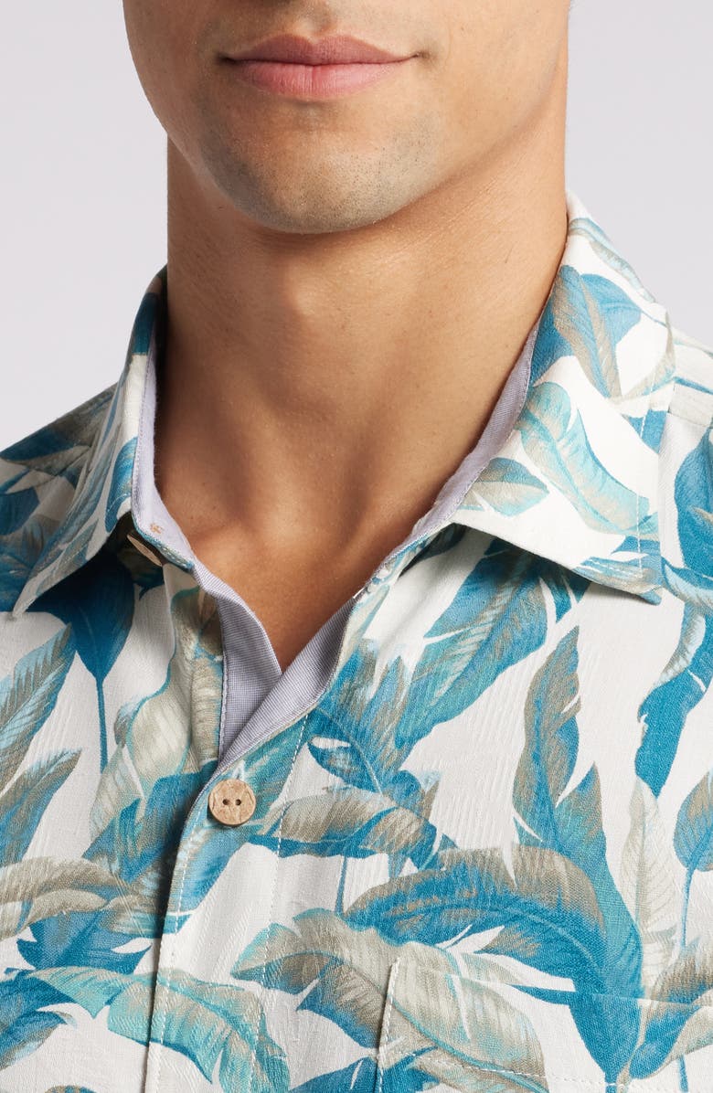 Tommy Bahama Frond Valley Print Short Sleeve Silk Button-Up Shirt, Alternate, color,