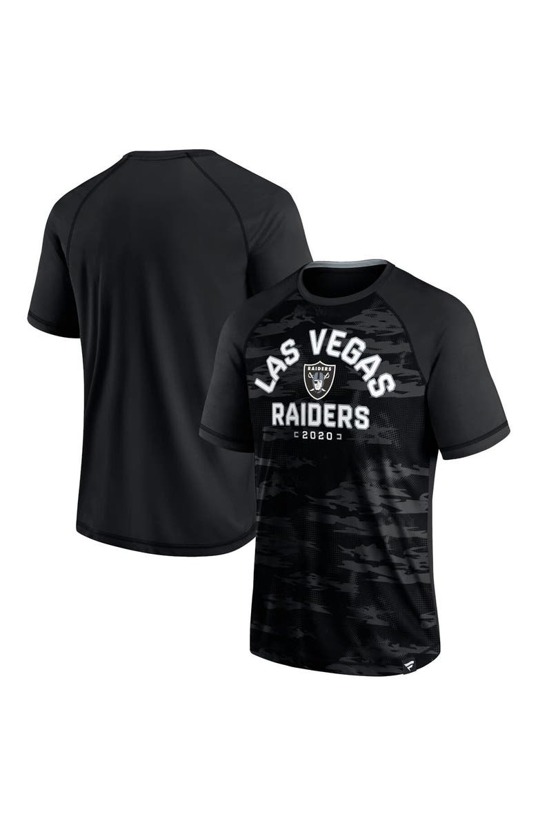 FANATICS Men's Fanatics Branded Black Las Vegas Raiders Hail Mary Raglan T-Shirt, Main, color, Black