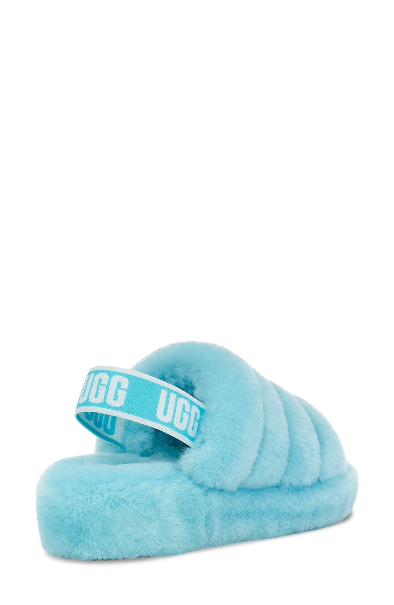 Fluff Yeah Faux Fur Slingback Sandal, Alternate, color, BLUE