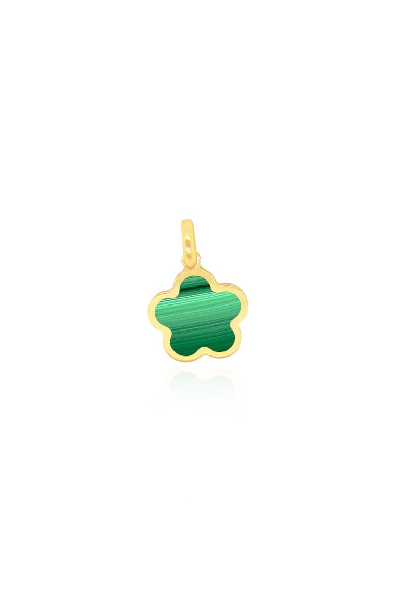 The Lovery Fine Jewelry Malachite Flower Charm, Main, color, Malachite