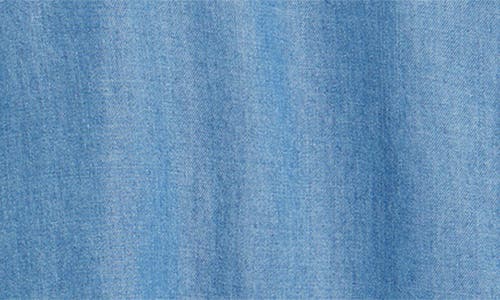 Beachlunchlounge Maylee Embroidered Chambray Button-up Shirt In Blue