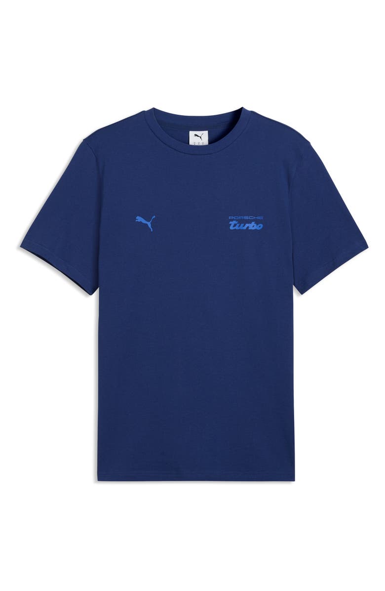 PUMA Porsche League Essential Graphic T-Shirt, Main, color, Blue Jewel