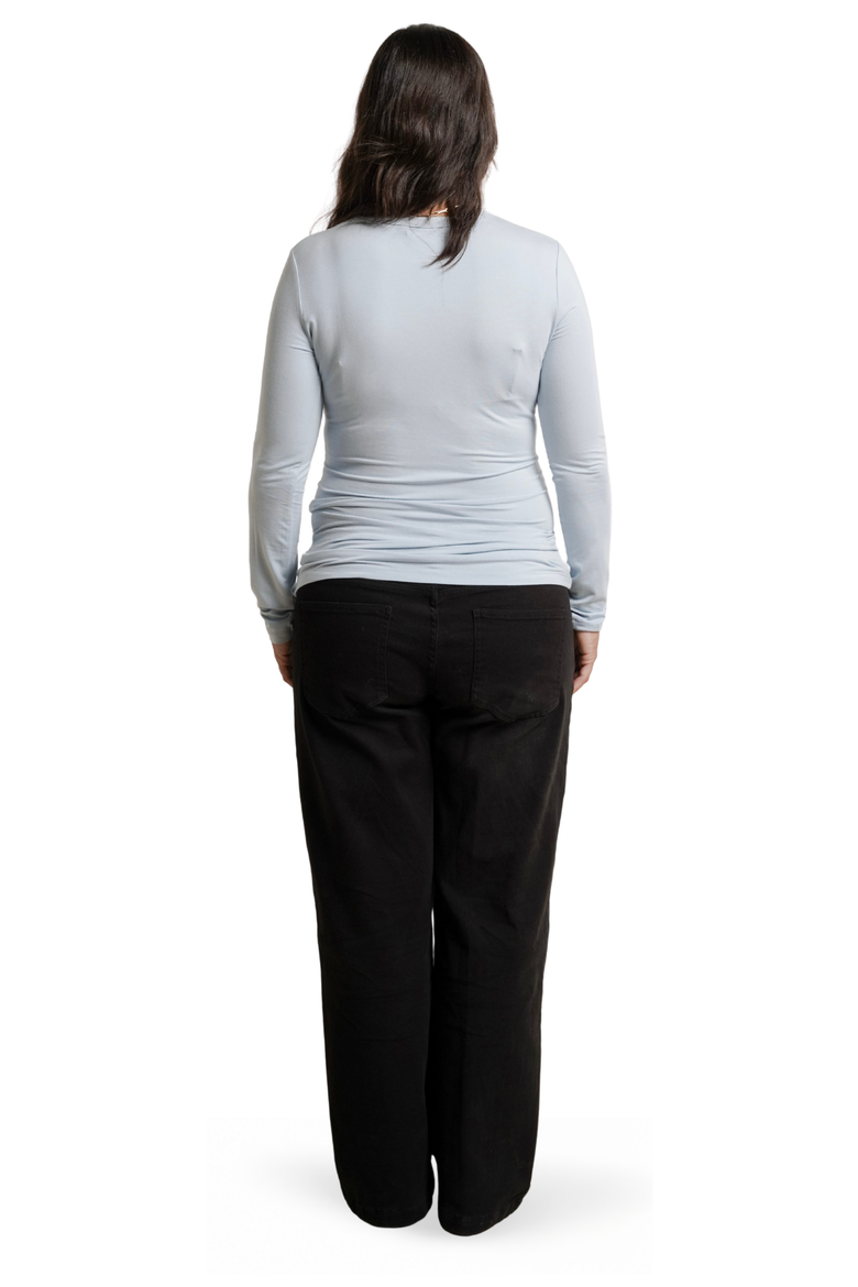Liv Long Sleeve Maternity Crew Neck Tee, Alternate, color, Ice Blue