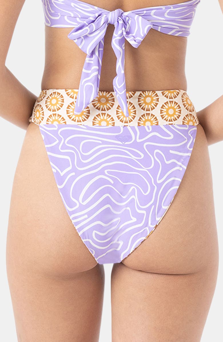 Roxy Sunshine State of Mind Cheeky Swim Bottoms, Alternate, color, Purple Multi