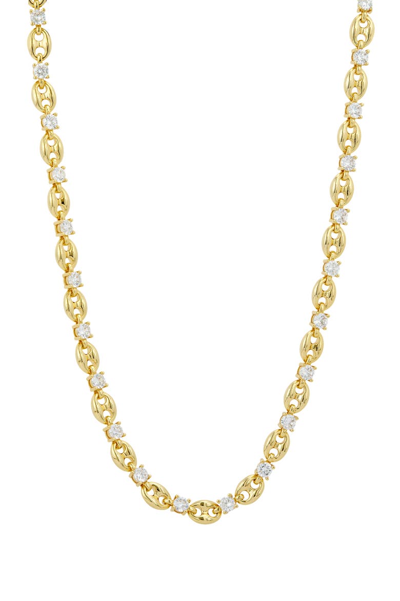 Cubic Zirconia Mariner Chain Necklace, Main, color, YELLOW