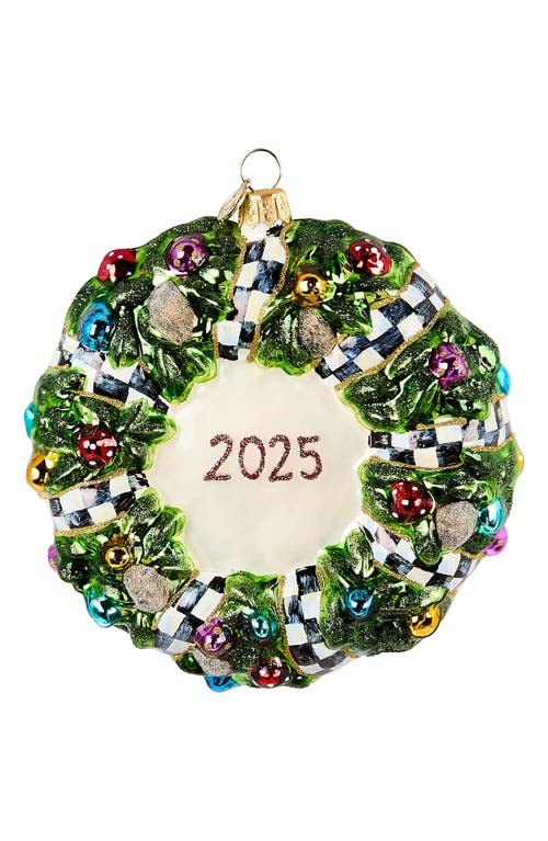 Mackenzie-childs Mackenzie Childs 2025 Here Comes Santa Wreath Ornament In Green