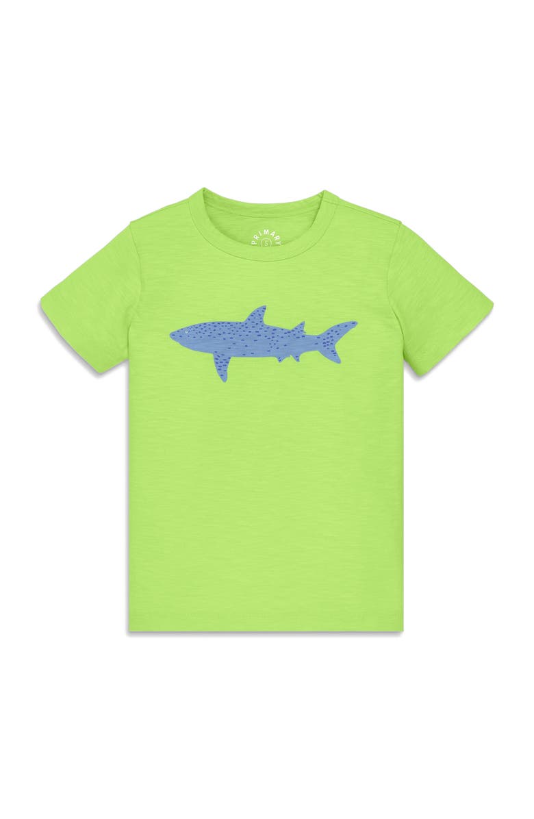 Primary Kids Shark Tee, Alternate, color, Lime Shark