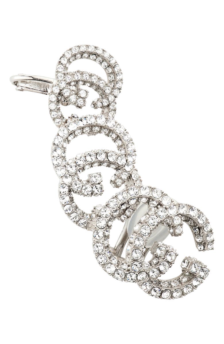 Gucci GG Crystal Pavé Single Ear Crawler, Main, color, 