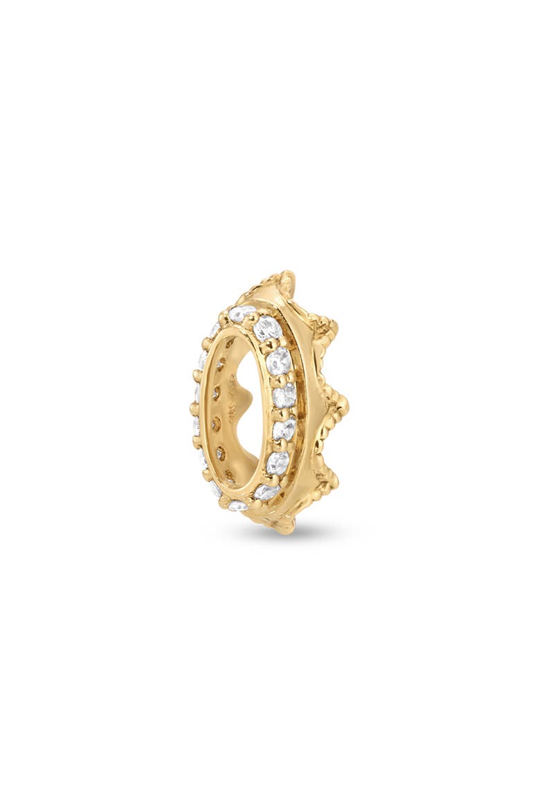 Pavé Diamond Crown Mini Bead Charm, Alternate, color, YELLOW GOLD