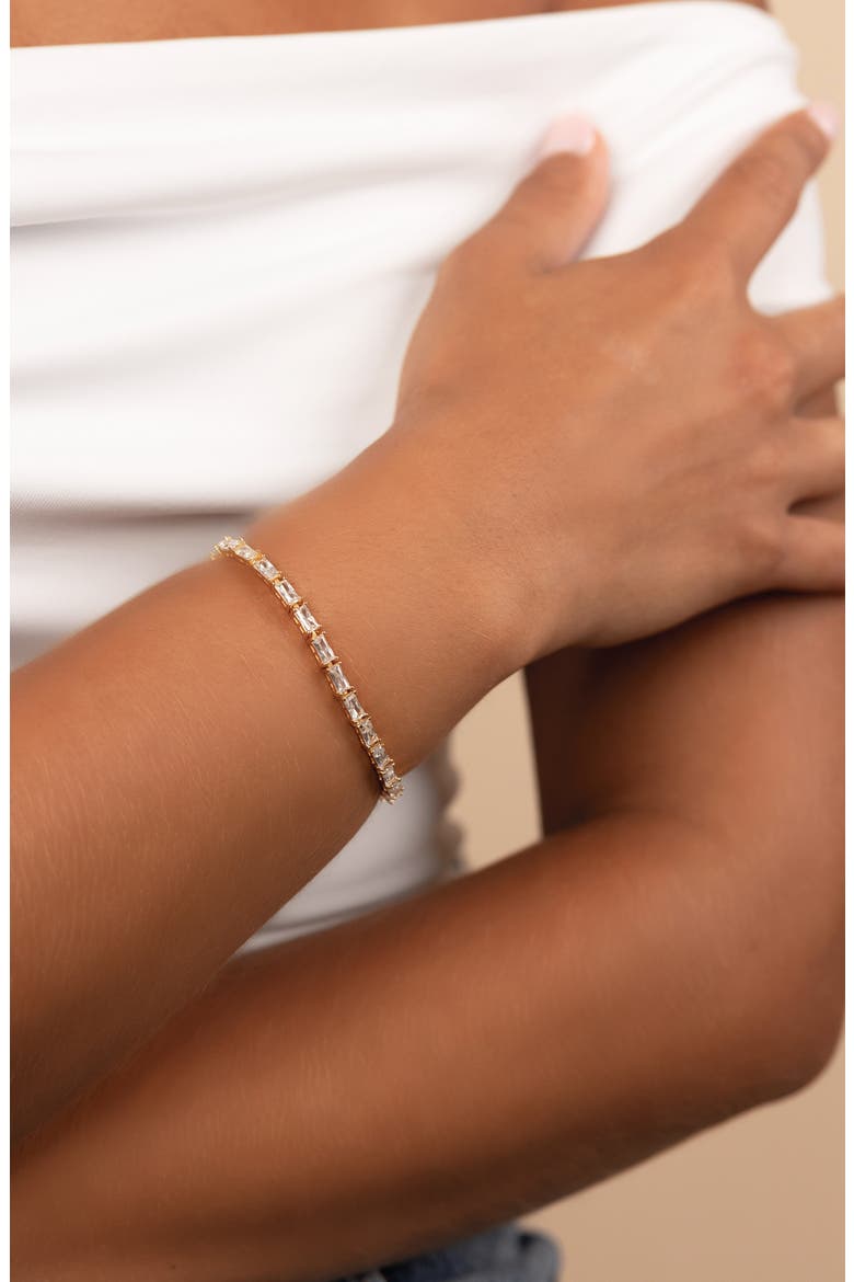 Blanche Cubic Zirconia Tennis Bracelet, Alternate, color, GOLD