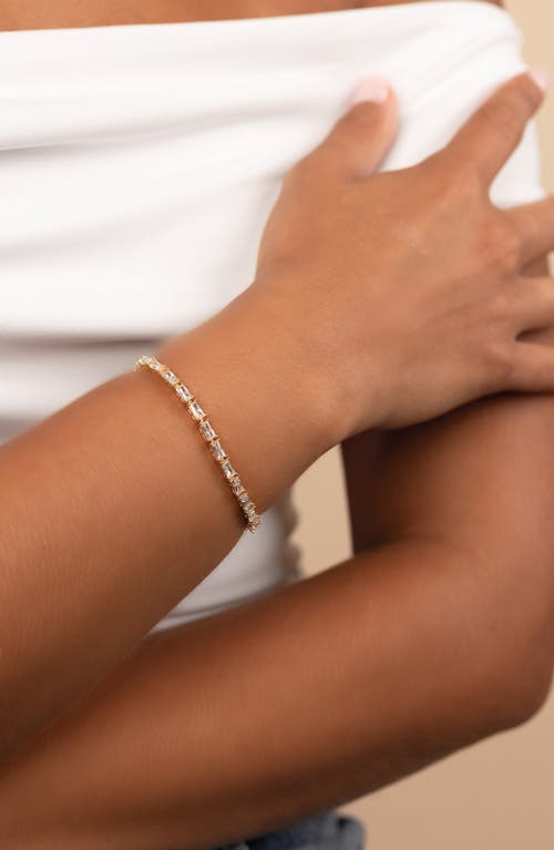 Sterling Forever Blanche Cubic Zirconia Tennis Bracelet In Gold