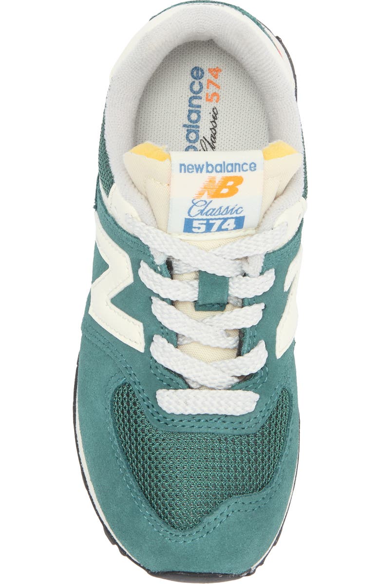 New Balance Kids' 574 Classic Sneaker, Alternate, color, New Spruce/ Blast Red