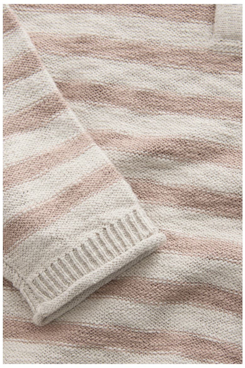 Kids' Stripe Stitch Bear Sweater, Alternate, color, NEUTRAL