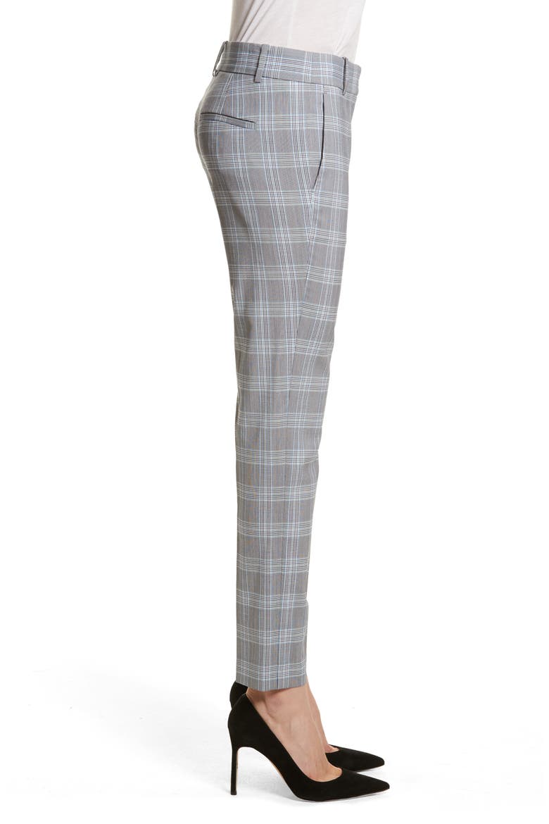 Maple Check 2 Straight Crop Trousers, Alternate, color, WHITE