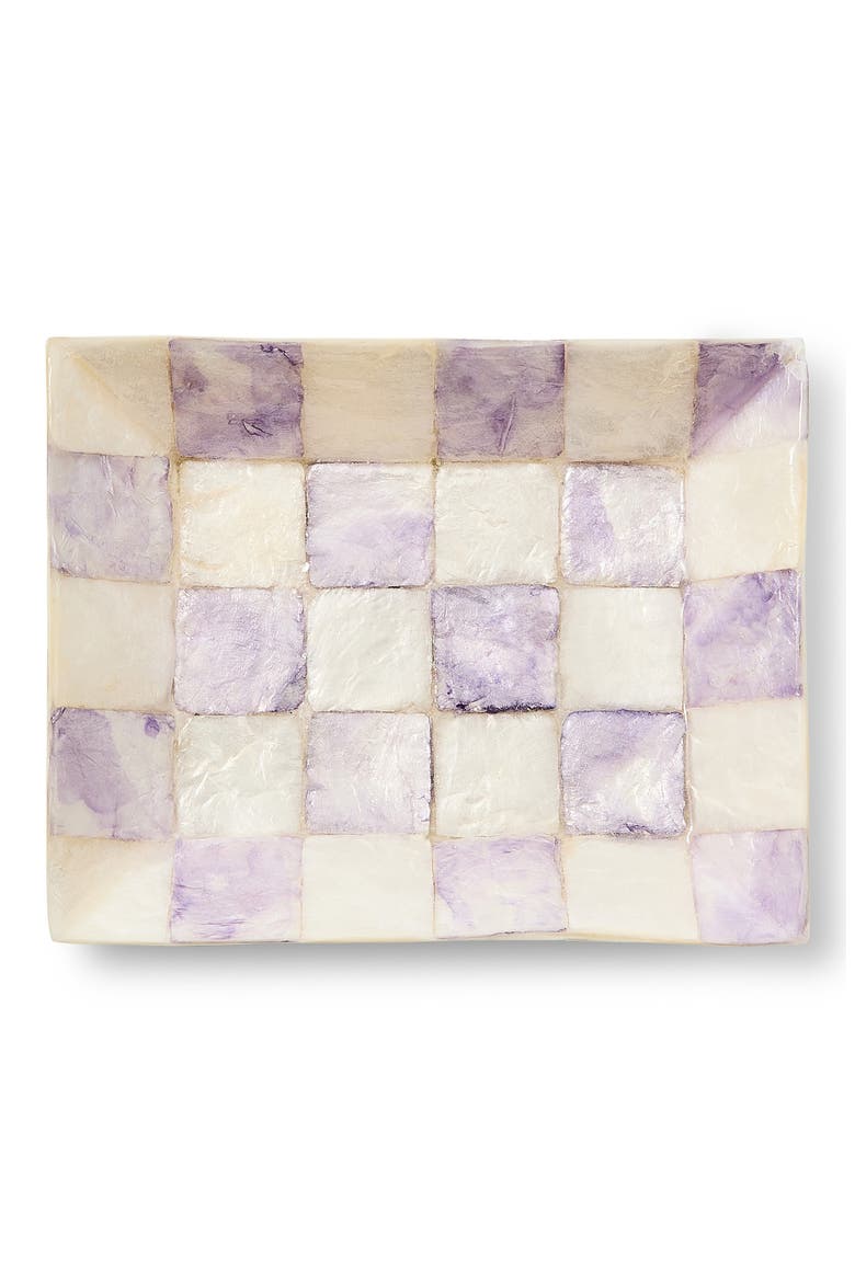 Violet Check Capiz Soap Dish, Alternate, color, VIOLET