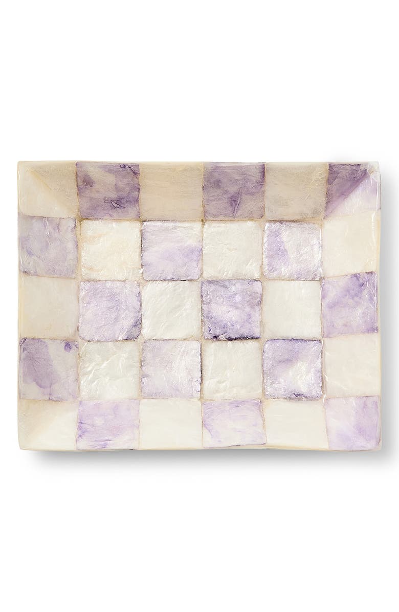 MACKENZIE CHILDS Violet Check Capiz Soap Dish, Alternate, color, Violet