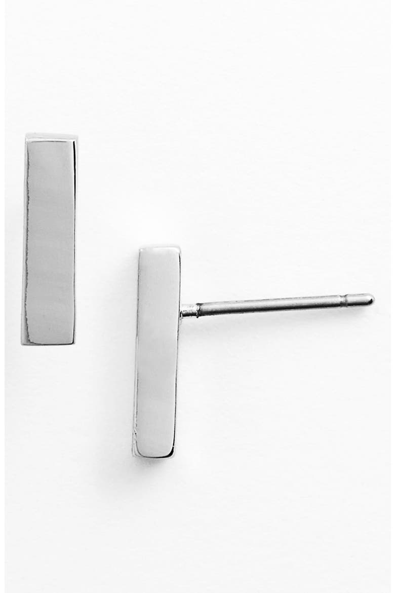 Stud Earrings, Main, color, SILVER