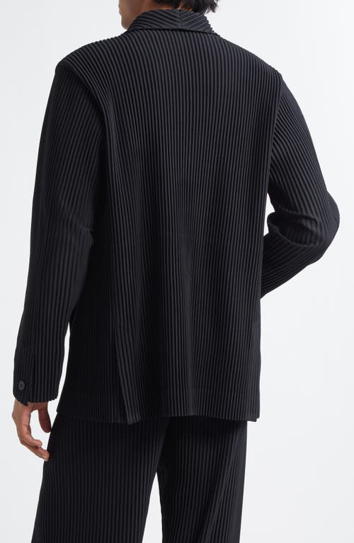 Issey Miyake Double-breasted Textured Fabric Jacket In Black