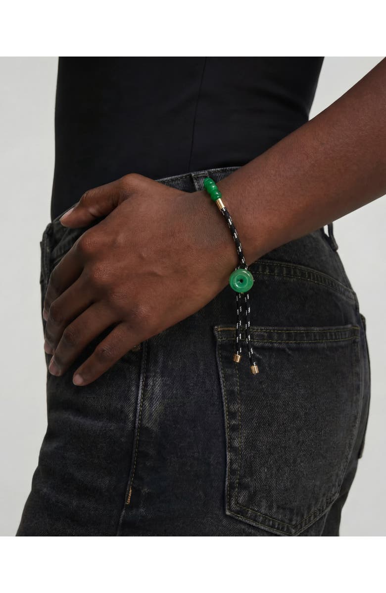 seree Paracord Jade Slider Bracelet, Alternate, color, Black