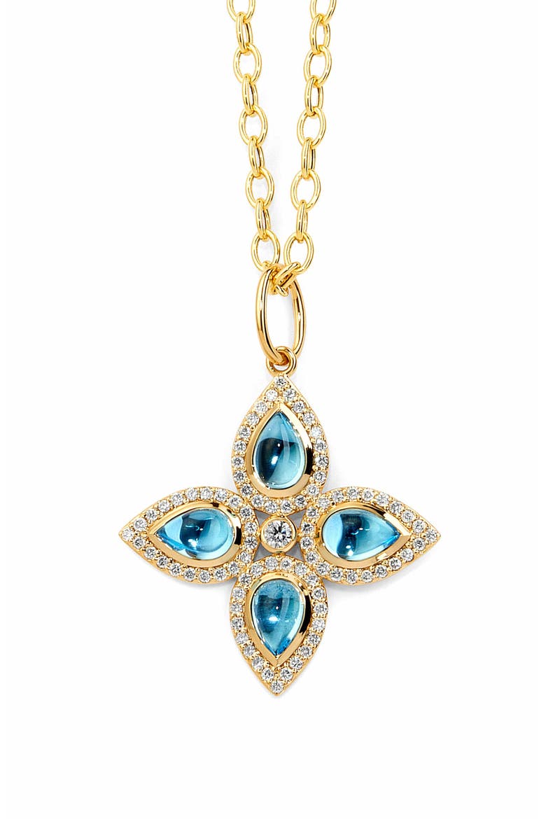 Clover Pendant, Main, color, Blue Topaz
