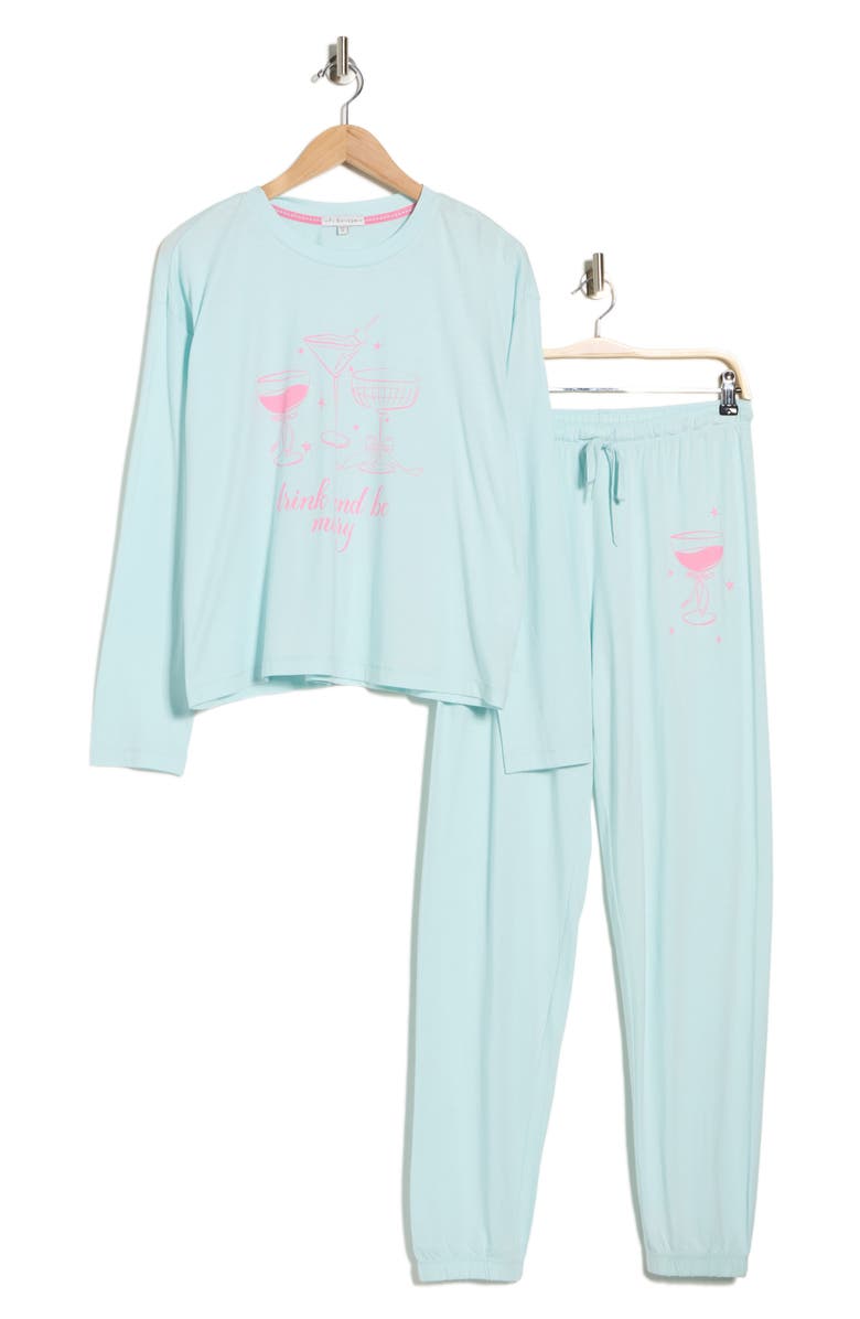 PJ Salvage Jersey Graphic Pajamas, Alternate, color, Mint