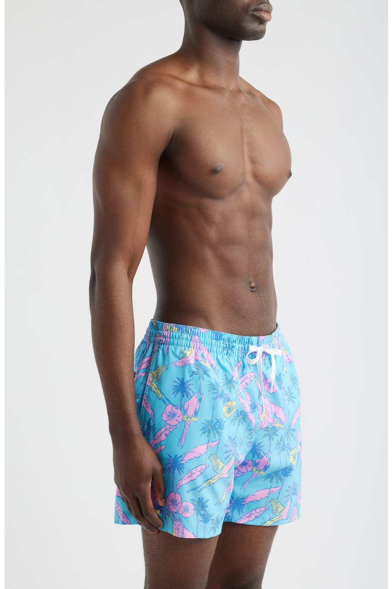 The Flock Parties 5.5-Inch Swim Trunks, Alternate, color, TURQUOISE/AQUA
