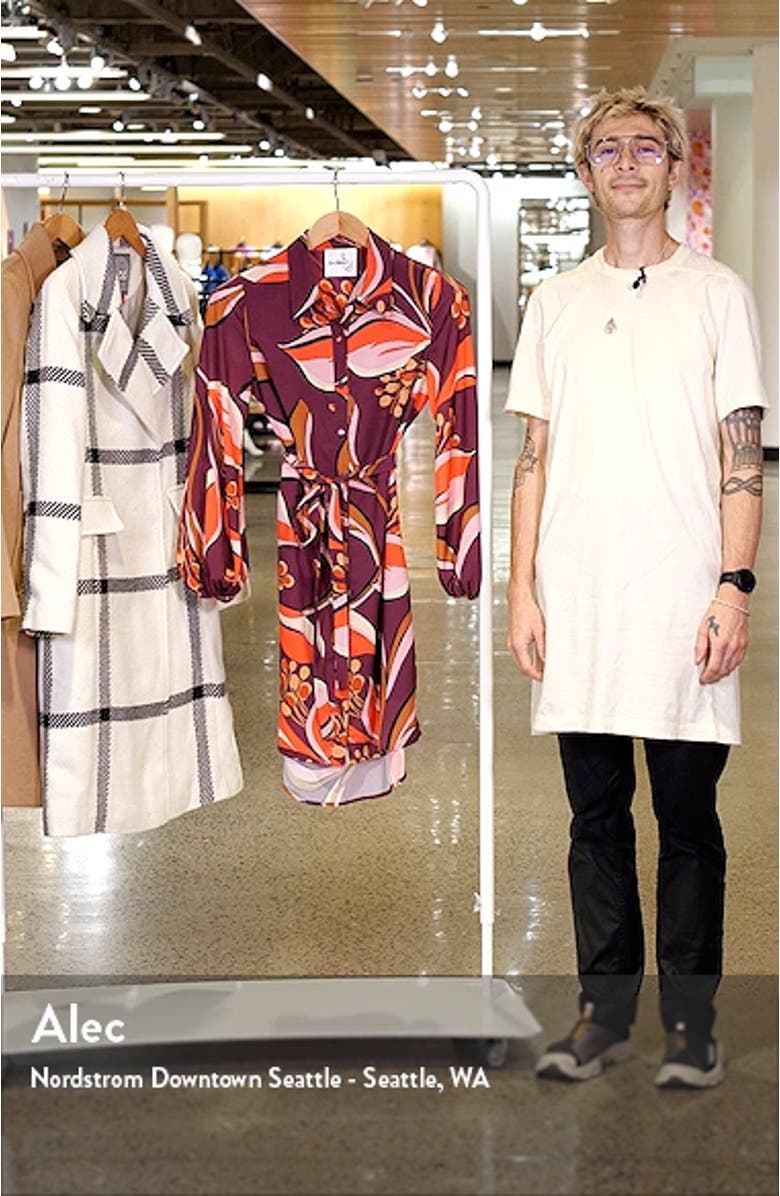 Hoya Print Long Sleeve Shirtdress, sales video thumbnail