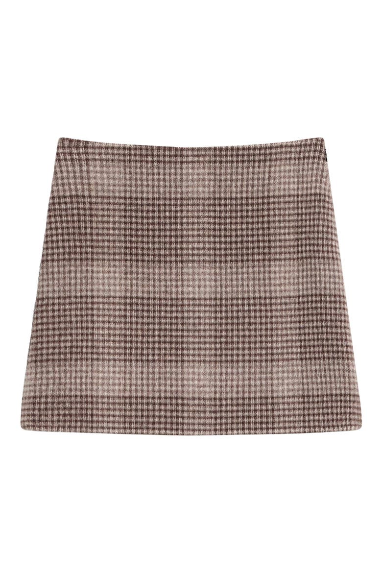 Plaid Wool & Cashmere Miniskirt, Alternate, color, MAHOGANY MULTI