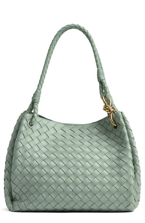 Bottega Veneta Large Andiamo Intrecciato Leather Top Handle Bag in New Sauge- Brass at Nordstrom