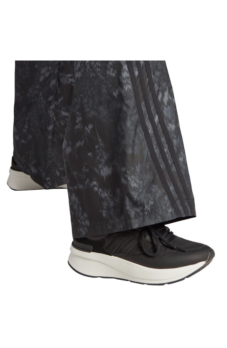 adidas 3-Stripes Woven Wide Leg Pants, Alternate, color, Black/ Black