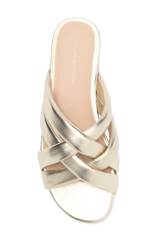 Stuart Weitzman Crossover Leather Slide In Platino