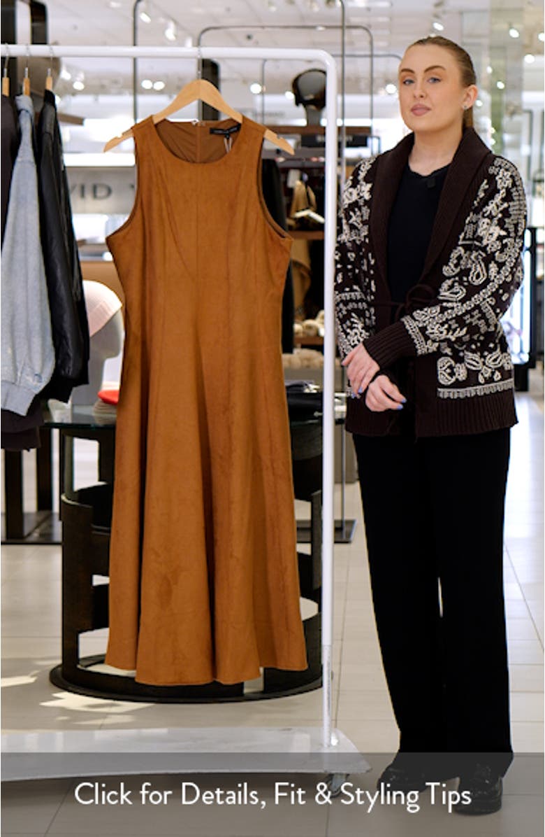 Sleeveless Faux Suede Midi Dress, sales video thumbnail