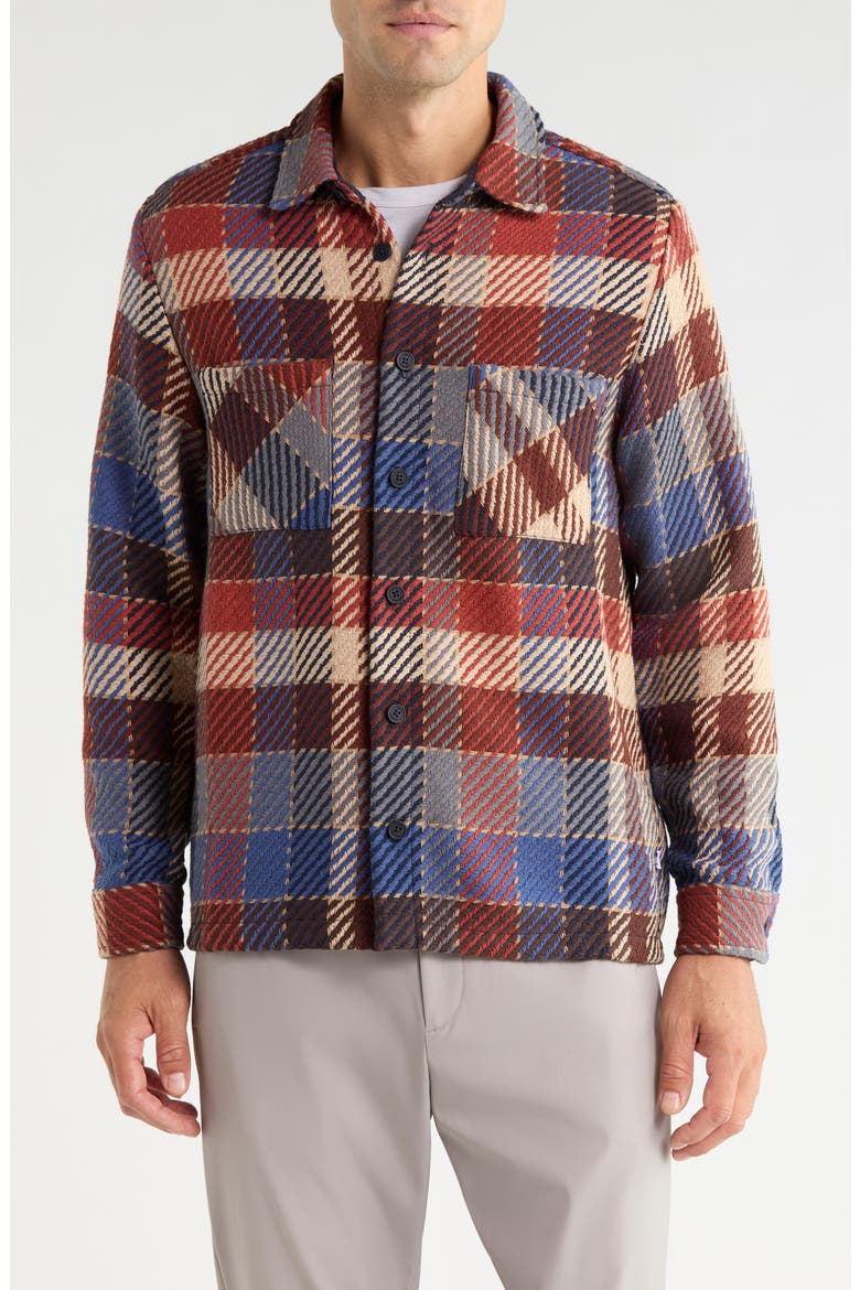 Whiting Oversize Pike Check Button-Up Shirt Jacket, Alternate, color, RUST / MULTI