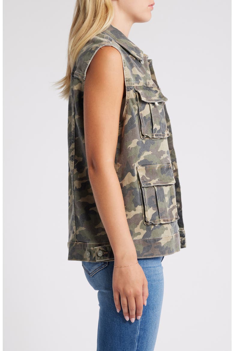 Camo Print Oversize Cargo Vest, Alternate, color, OLIVE