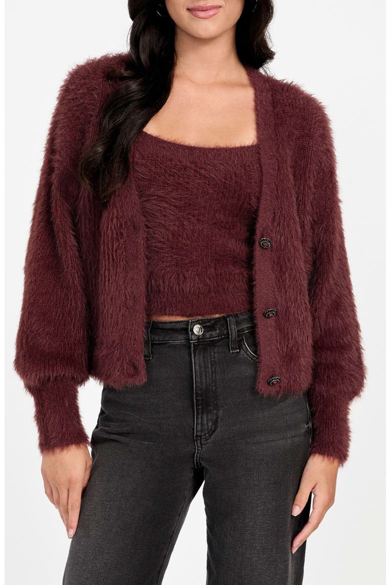 Keyla Fuzzy Cardigan, Main, color, RUST