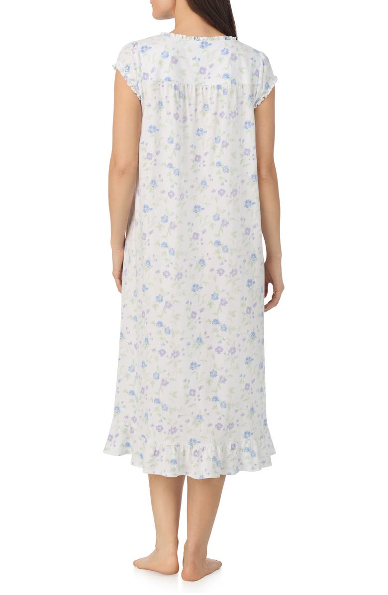 Eileen West Cap Sleeve Cotton Jersey Nightgown, Alternate, color, White/ Print