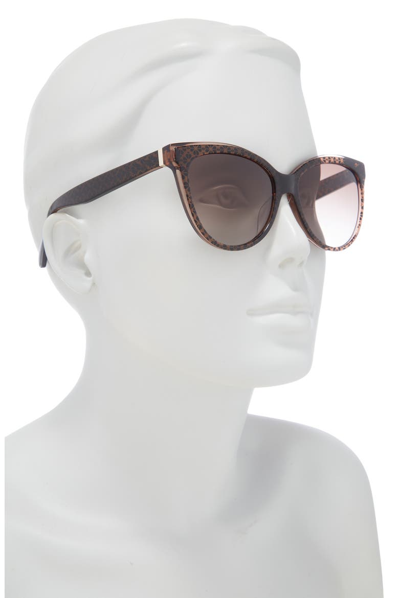 56mm daesha cat eye sunglasses, Alternate, color, BROWN PTTRN/ BROWN FUSCHIA MS
