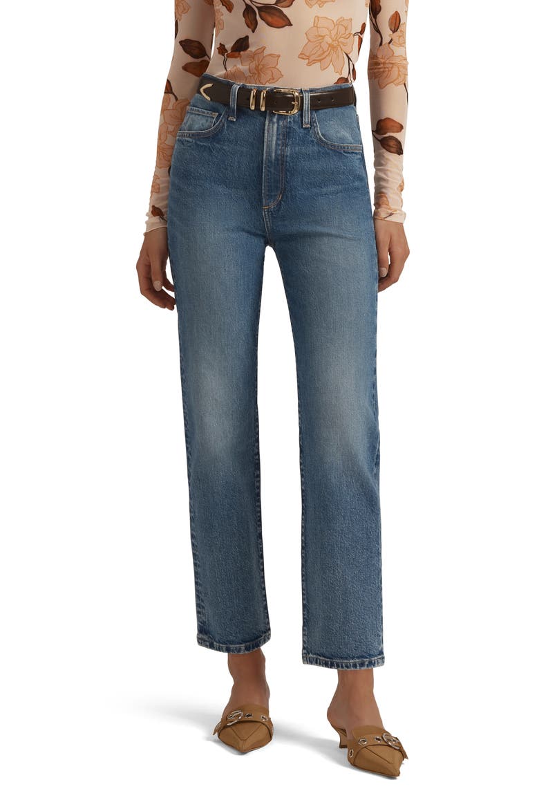 The Valentina Super High Waist Ankle Straight Leg Jeans, Main, color, MAUI