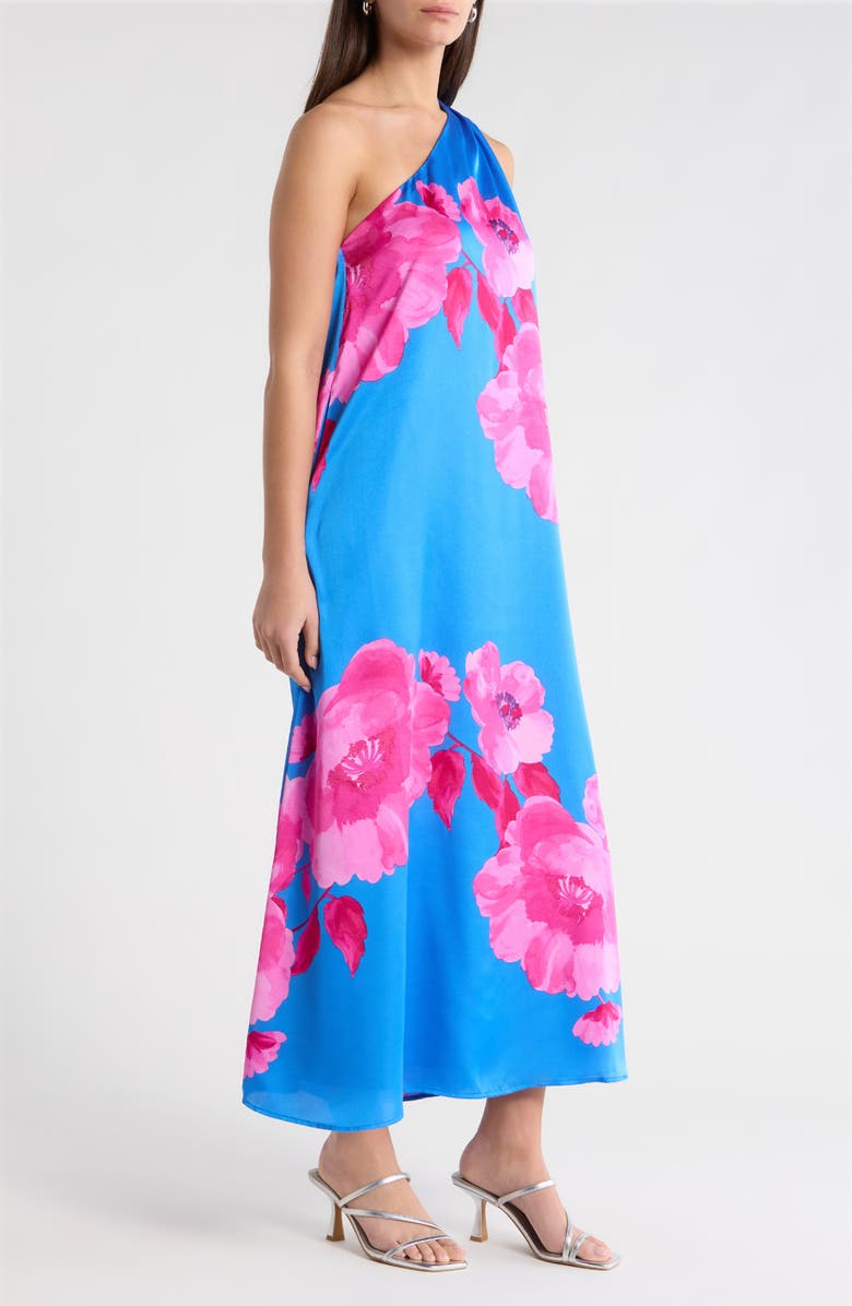 SUGARLIPS Glena Floral One-Shoulder Maxi Dress, Alternate, color, Blue-Pink-Combo