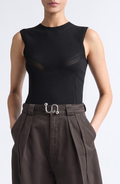 Pavido Mesh Accent Sleeveless Sweater