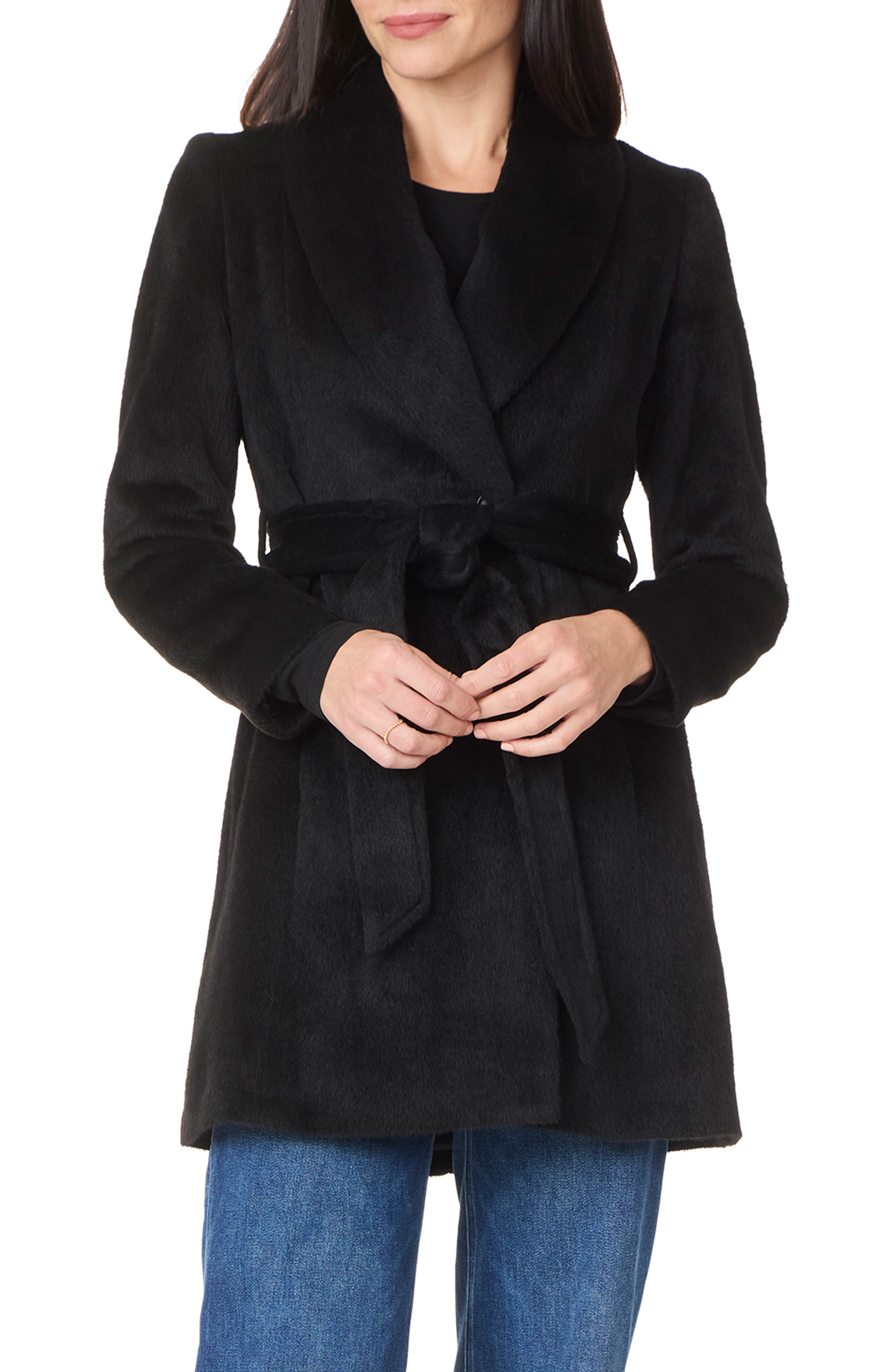 Baby Alpaca and Wool Blend Short Belted Coat