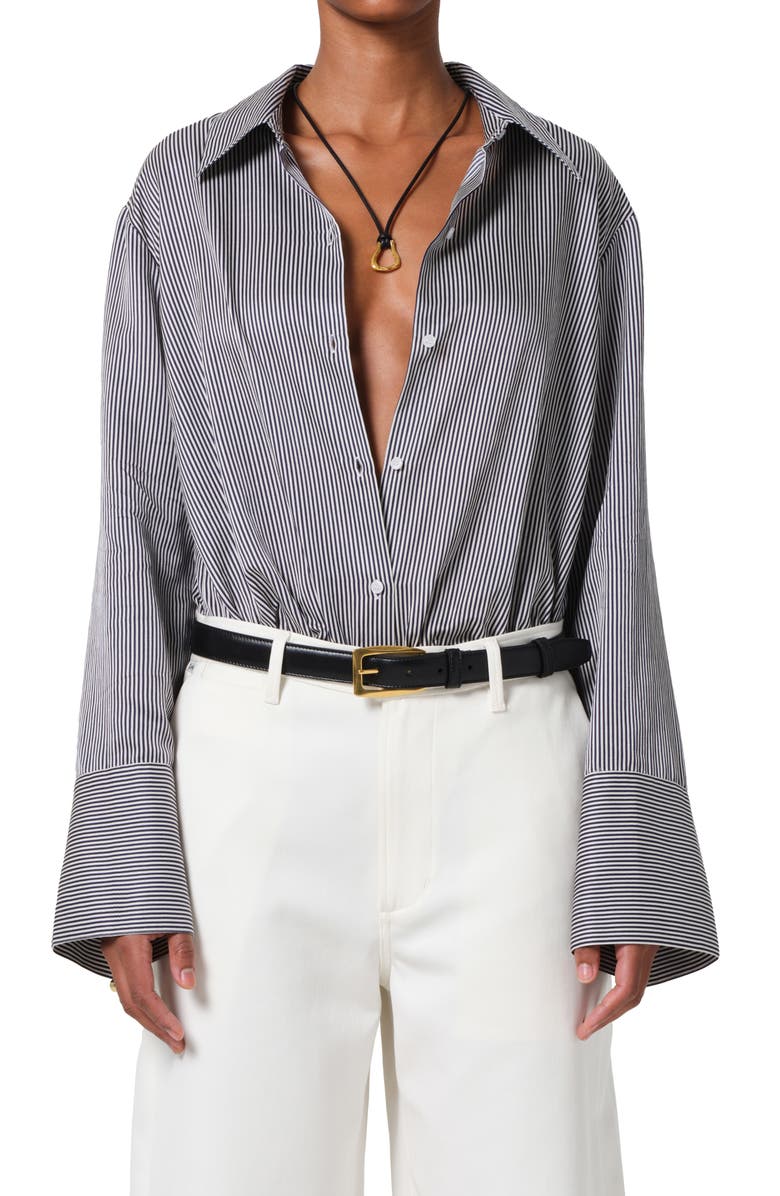 Citizens of Humanity Camila Stripe Cotton & Silk Shirt, Main, color, Imperial Stripe