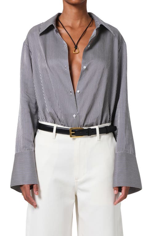 Citizen Of Humanity Camilla Stripe Button-front Shirt In Imperial Stripe