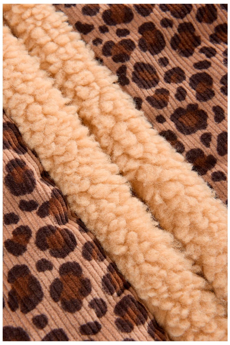 Kids' Leopard Printed Corduroy Gilet, Alternate, color, BROWN LEOPARD