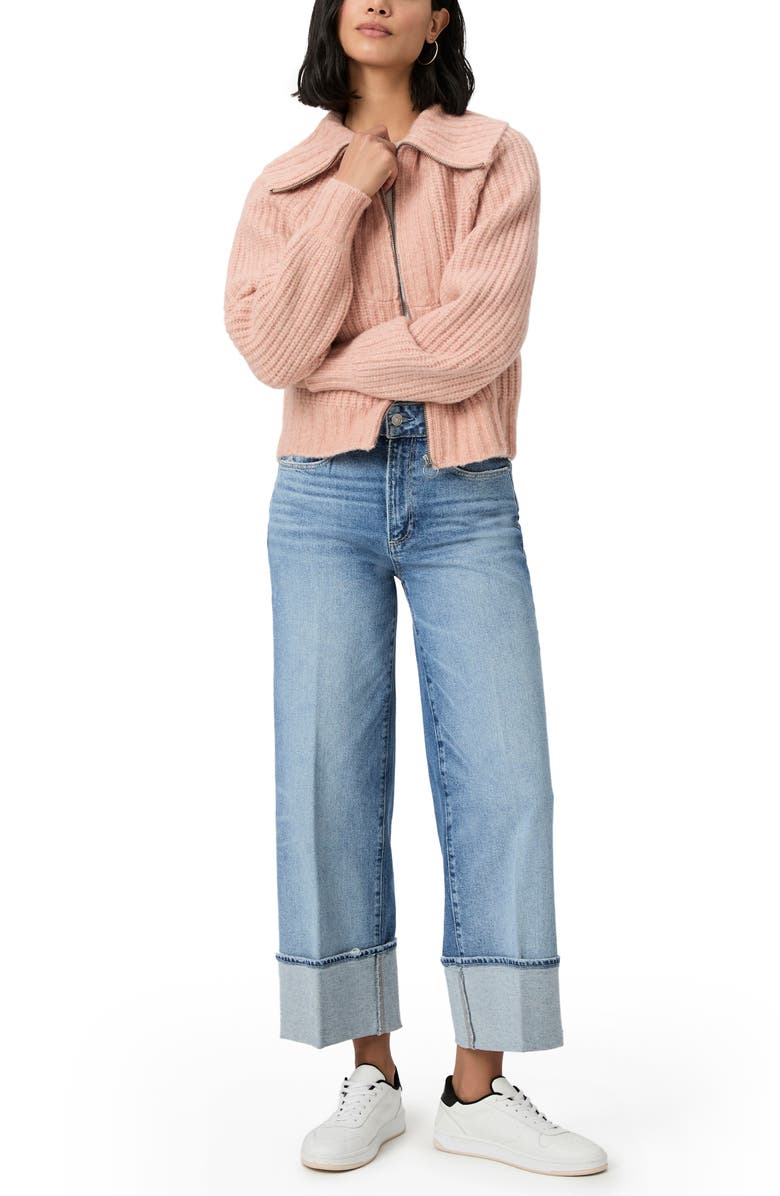 PAIGE Jayna Wool Blend Zip Cardigan, Alternate, color, Rosie Marl