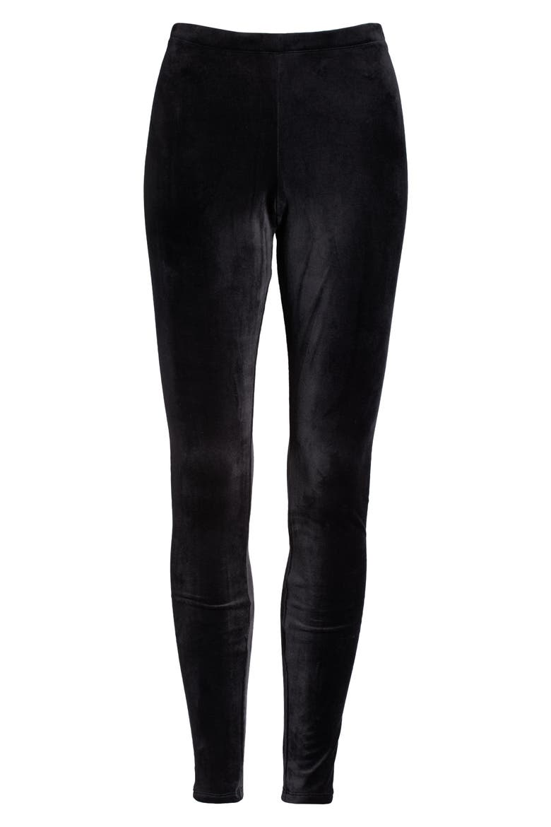 Velour Leggings, Alternate, color, BLACK