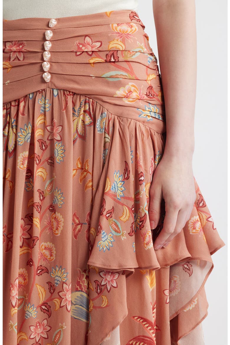 Boho Enhance Ruffled Maxi Skirt, Alternate, color, BOHO ENCHANCE MOCHA