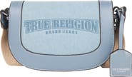 True Religion Dark Denim Logo Saddle Bag